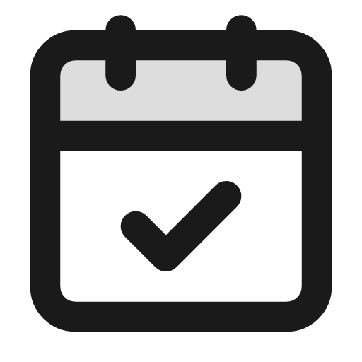 Calendar check duotone icon, two-tone style, from Lucide Extended