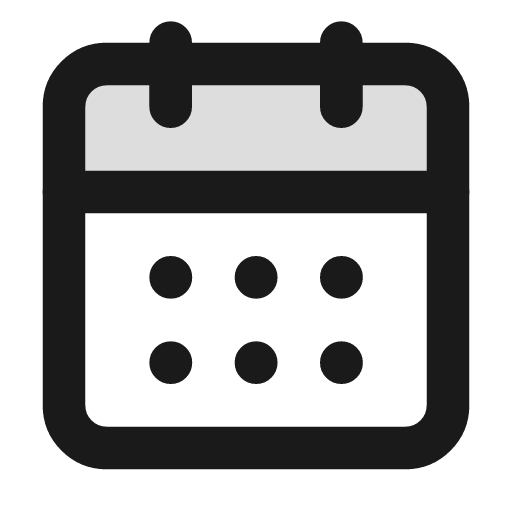 Calendar days duotone icon, two-tone style, from Lucide Extended