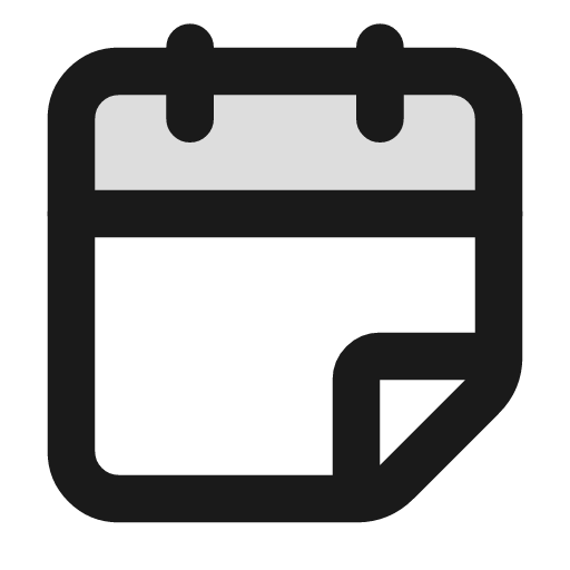Calendar fold duotone icon, two-tone style, from Lucide Extended