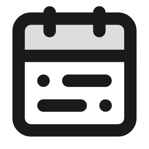 Calendar range duotone icon, two-tone style, from Lucide Extended