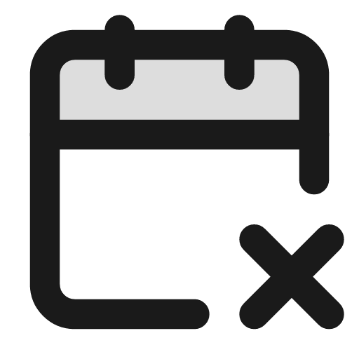Calendar x 2 duotone icon, two-tone style, from Lucide Extended
