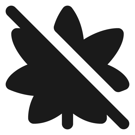 Cannabis off filled icon, filled style, from Lucide Extended