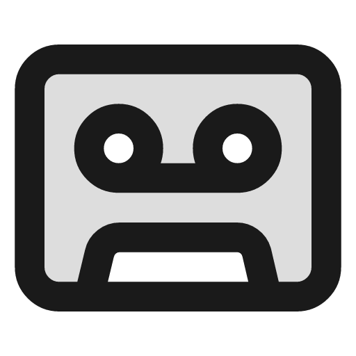 Cassette tape duotone icon, two-tone style, from Lucide Extended