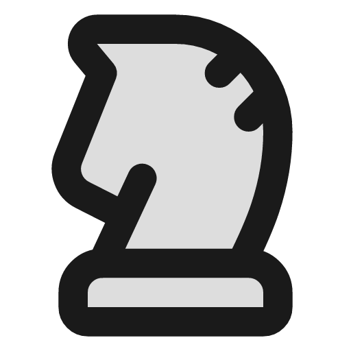 Chess knight duotone icon, two-tone style, from Lucide Extended
