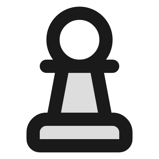 Chess pawn duotone icon, two-tone style, from Lucide Extended