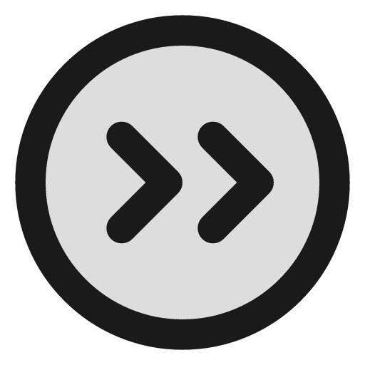 Circle chevrons right duotone icon, two-tone style, from Lucide Extended