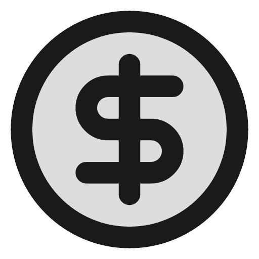 Circle dollar sign duotone icon, two-tone style, from Lucide Extended
