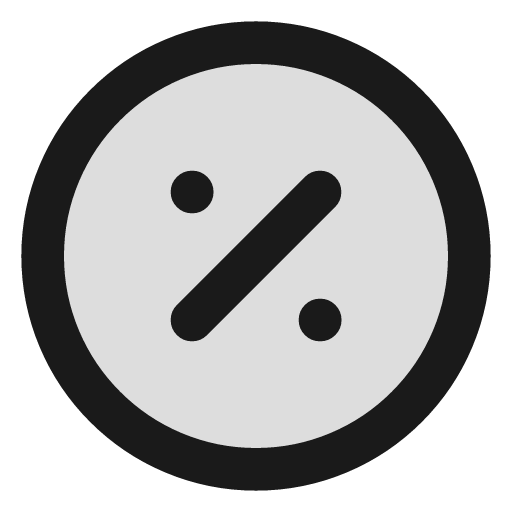 Circle percent duotone icon, two-tone style, from Lucide Extended