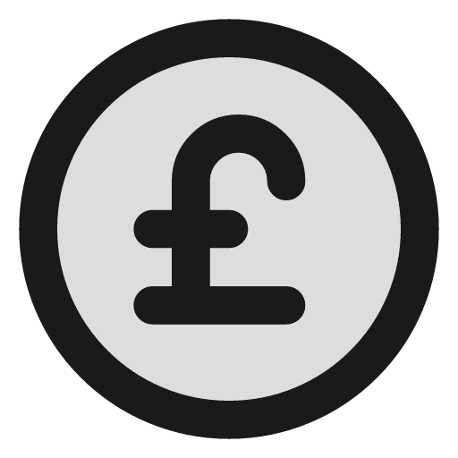 Circle pound sterling duotone icon, two-tone style, from Lucide Extended