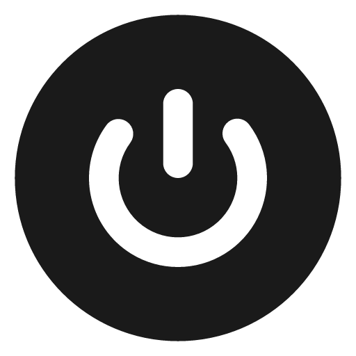 Circle power filled icon, filled style, from Lucide Extended