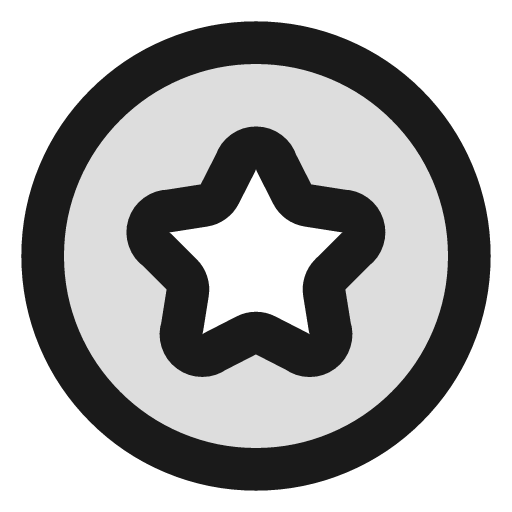 Circle star duotone icon, two-tone style, from Lucide Extended