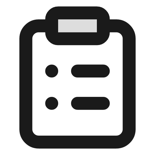 Clipboard list duotone icon, two-tone style, from Lucide Extended