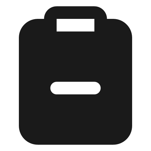Clipboard minus filled icon, filled style, from Lucide Extended