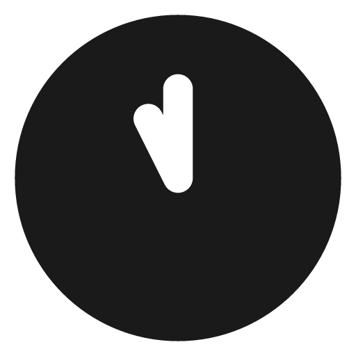 Clock 11 filled icon, filled style, from Lucide Extended