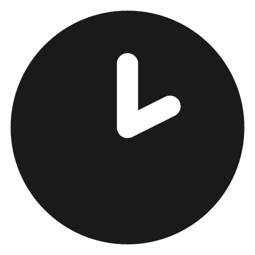 Clock 2 filled icon, filled style, from Lucide Extended