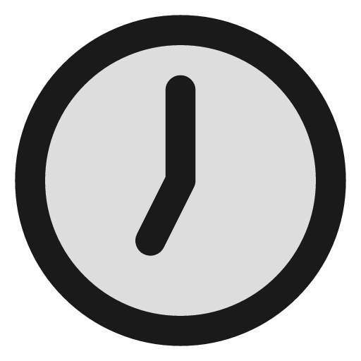 Clock 7 duotone icon, two-tone style, from Lucide Extended