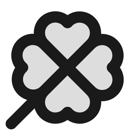 Clover duotone icon, two-tone style, from Lucide Extended