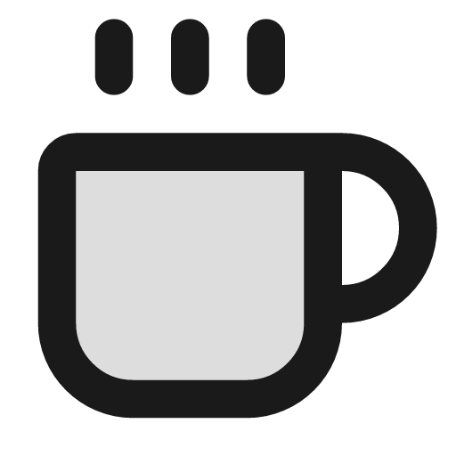 Coffee duotone icon, two-tone style, from Lucide Extended