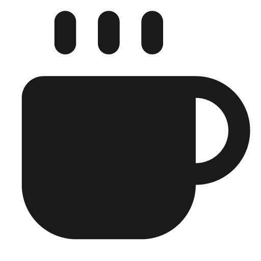 Coffee filled icon, filled style, from Lucide Extended
