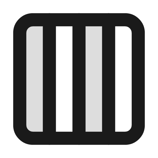 Columns 4 duotone icon, two-tone style, from Lucide Extended