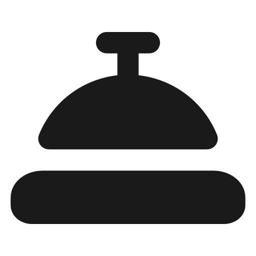 Concierge bell filled icon, filled style, from Lucide Extended