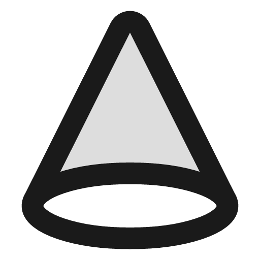 Cone duotone icon, two-tone style, from Lucide Extended