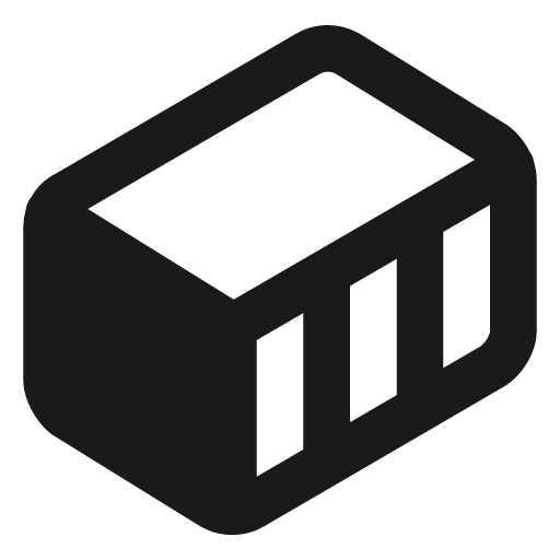 Container filled icon, filled style, from Lucide Extended