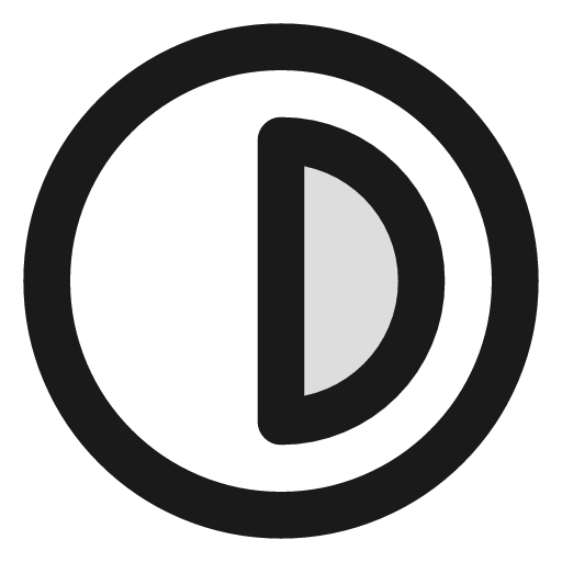 Contrast duotone icon, two-tone style, from Lucide Extended