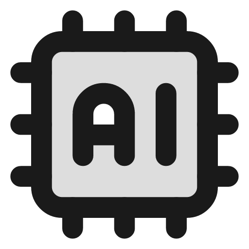 Cpu ai duotone icon, two-tone style, from Lucide Extended