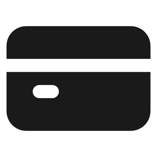 Credit card filled icon, filled style, from Lucide Extended
