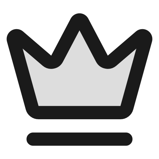 Crown duotone icon, two-tone style, from Lucide Extended