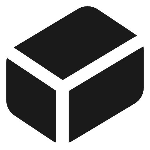 Cuboid filled icon, filled style, from Lucide Extended