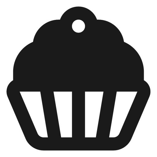 Cupcake filled icon, filled style, from Lucide Extended