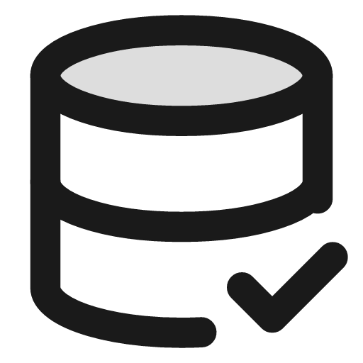 Database check duotone icon, two-tone style, from Lucide Extended