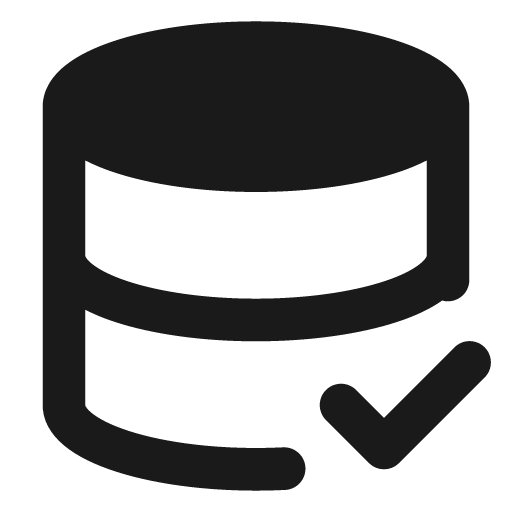 Database check filled icon, filled style, from Lucide Extended