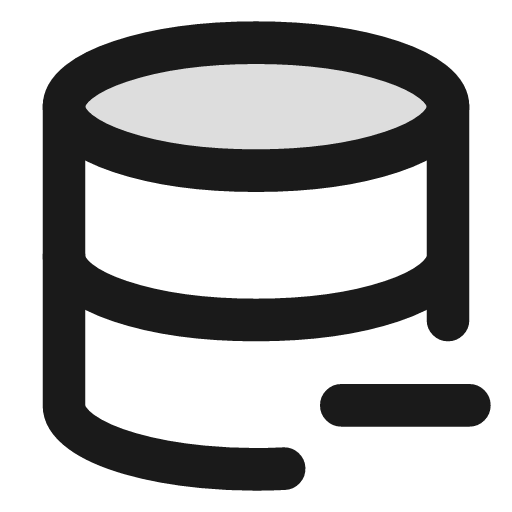 Database minus duotone icon, two-tone style, from Lucide Extended