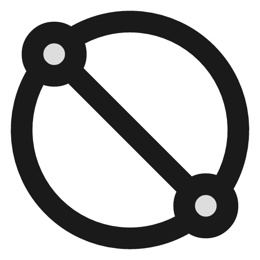 Diameter duotone icon, two-tone style, from Lucide Extended
