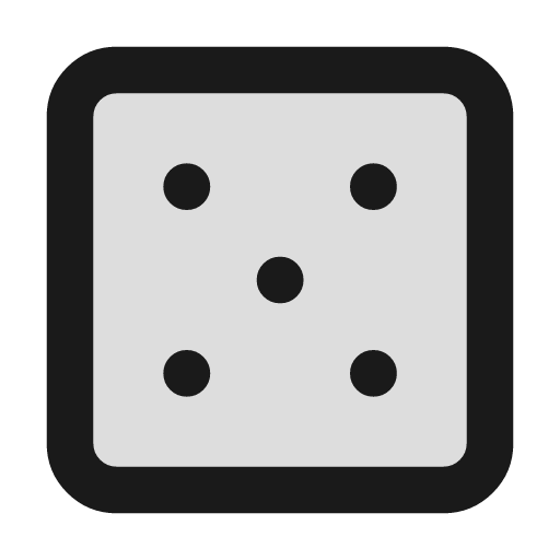 Dice 5 duotone icon, two-tone style, from Lucide Extended