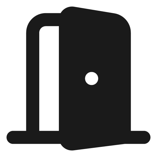 Door open filled icon, filled style, from Lucide Extended