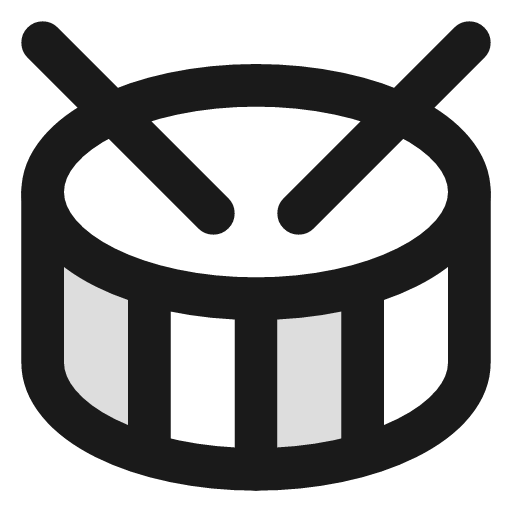 Drum duotone icon, two-tone style, from Lucide Extended