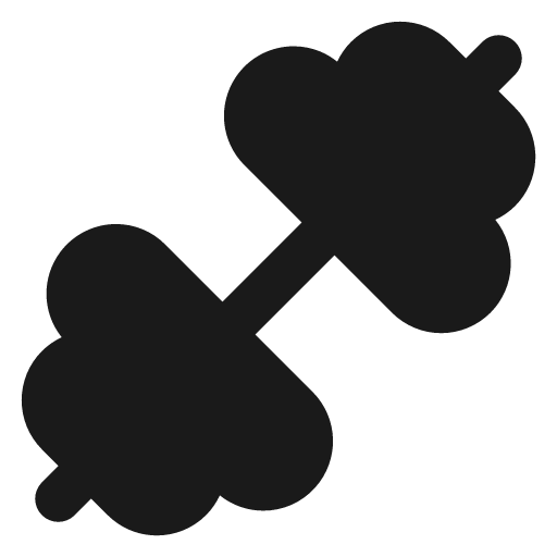 Dumbbell filled icon, filled style, from Lucide Extended