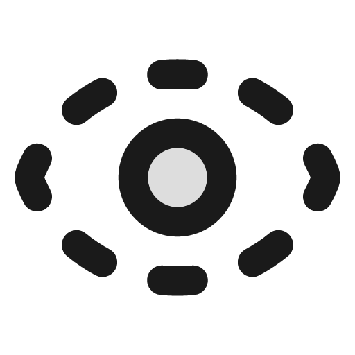 Eye dashed duotone icon, two-tone style, from Lucide Extended