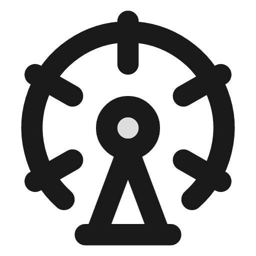 Ferris wheel duotone icon, two-tone style, from Lucide Extended