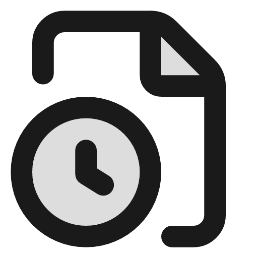 File clock duotone icon, two-tone style, from Lucide Extended
