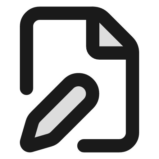 File pen duotone icon, two-tone style, from Lucide Extended