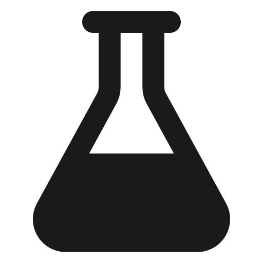 Flask conical filled icon, filled style, from Lucide Extended