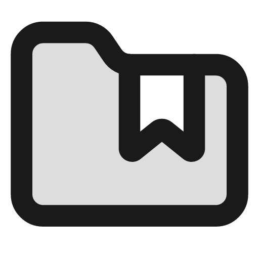 Folder bookmark duotone icon, two-tone style, from Lucide Extended