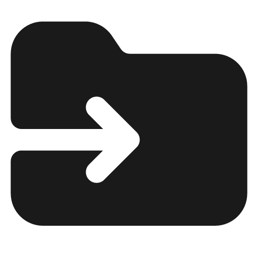 Folder symlink filled icon, filled style, from Lucide Extended