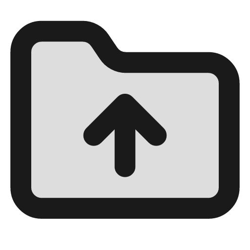 Folder up duotone icon, two-tone style, from Lucide Extended