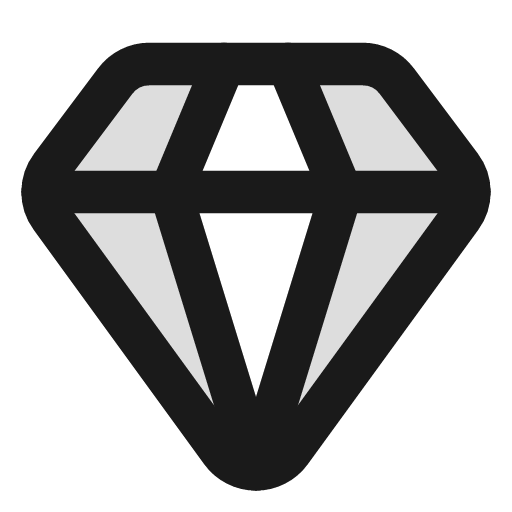Gem duotone icon, two-tone style, from Lucide Extended
